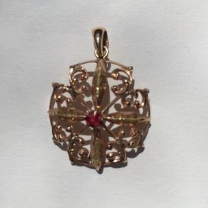 Tested 14 k friendship pin turned into pendant